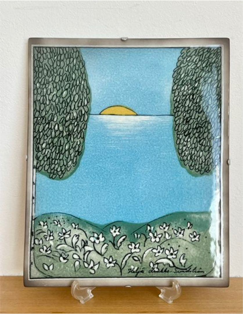 【参考画像】ARABIA アラビア ヘルヤ 春の陶板画 サイズ比較用