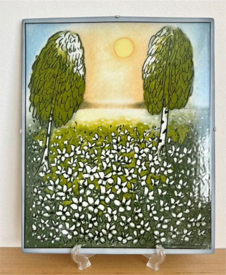 【参考画像】ARABIA アラビア ヘルヤ 春の陶板画 サイズ比較用