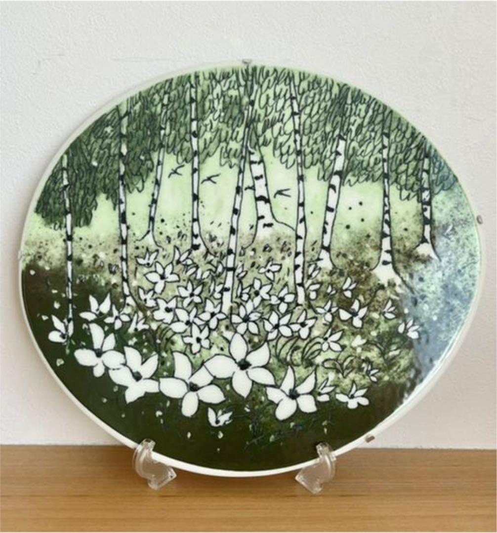 【参考画像】ARABIA アラビア ヘルヤ 春の陶板画 サイズ比較用