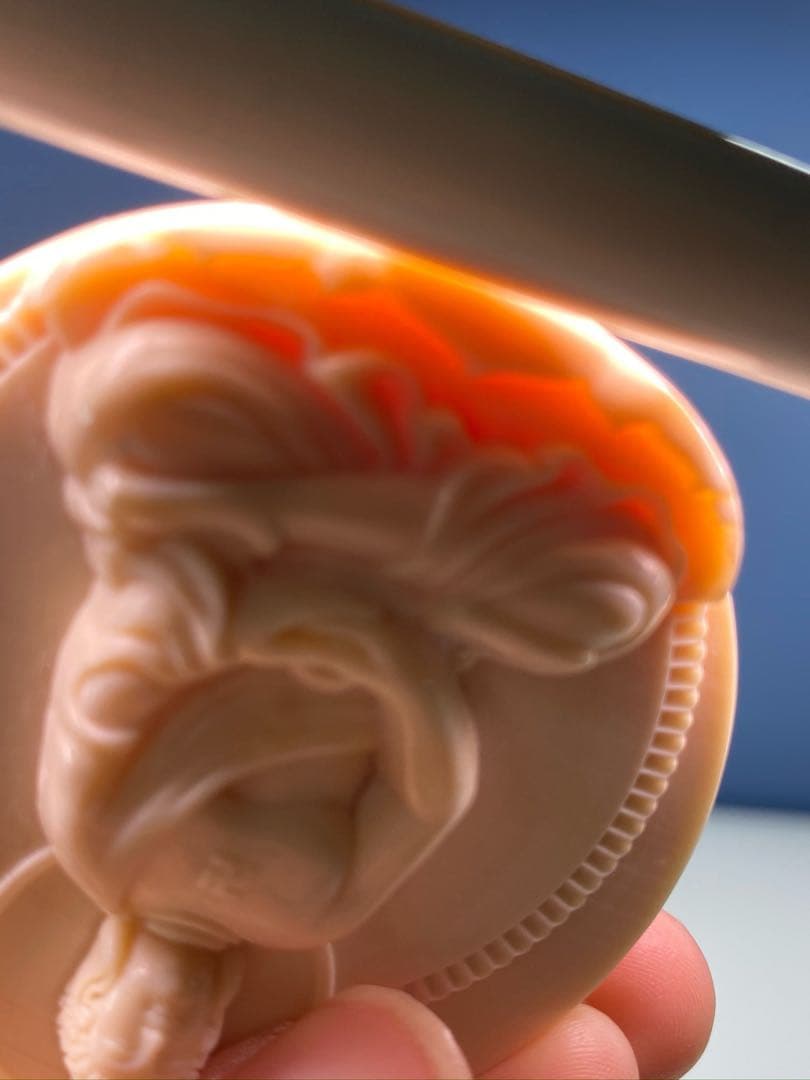 天然マンモス牙美しい手作り彫刻 阿弥陀仏 ペンダント