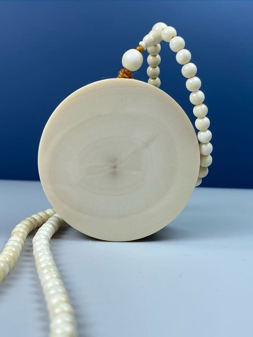 天然マンモス牙美しい手作り彫刻 阿弥陀仏 ペンダント