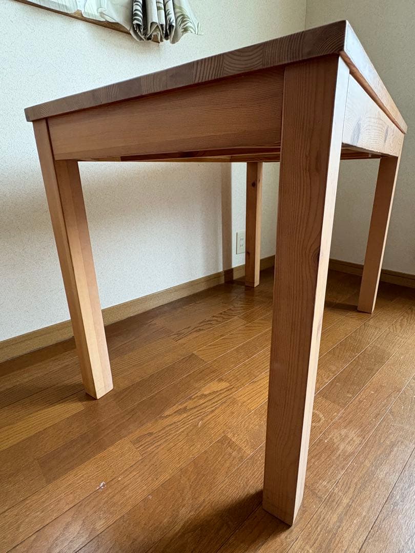 【送料込】無印良品：パイン材デスク／引き出しあり（2箇所）