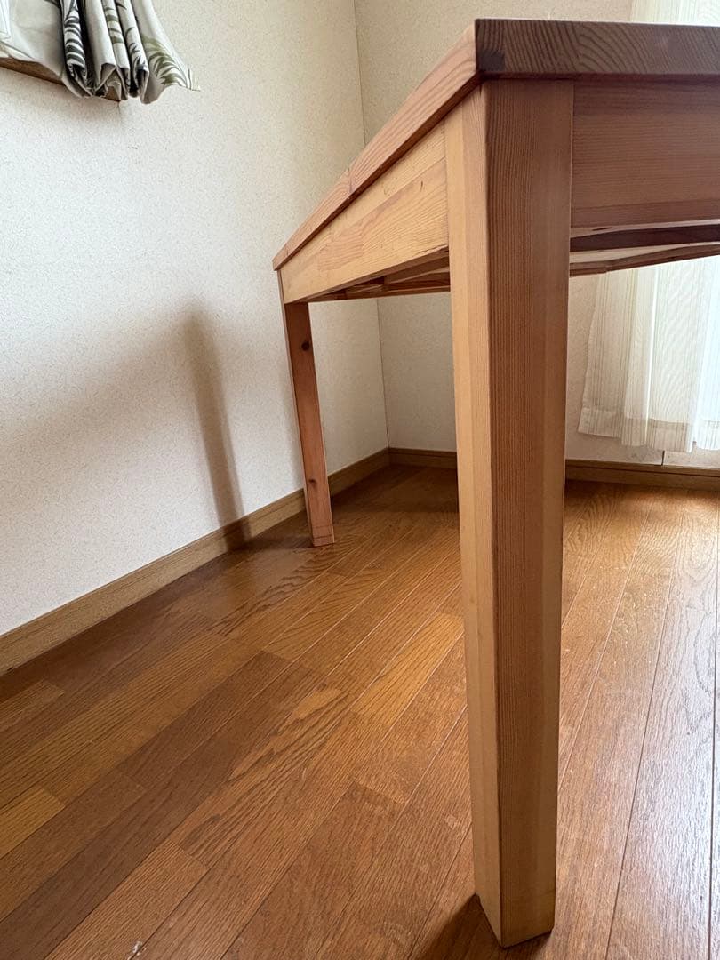 【送料込】無印良品：パイン材デスク／引き出しあり（2箇所）