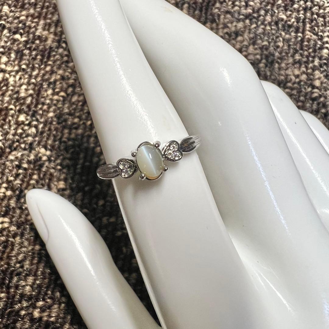 天然クリソベリルキャッツアイ　フリーサイズ対応リング