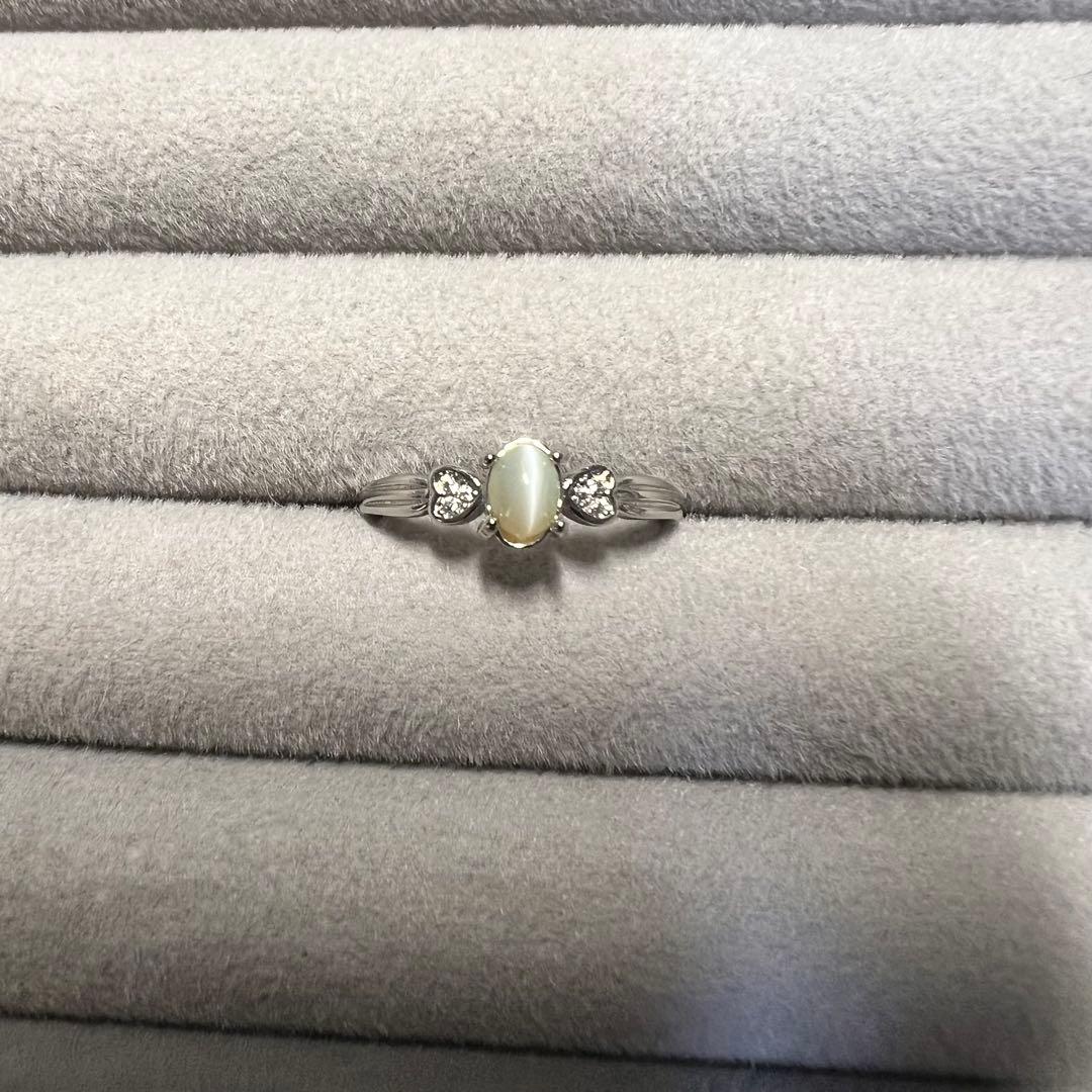 天然クリソベリルキャッツアイ　フリーサイズ対応リング