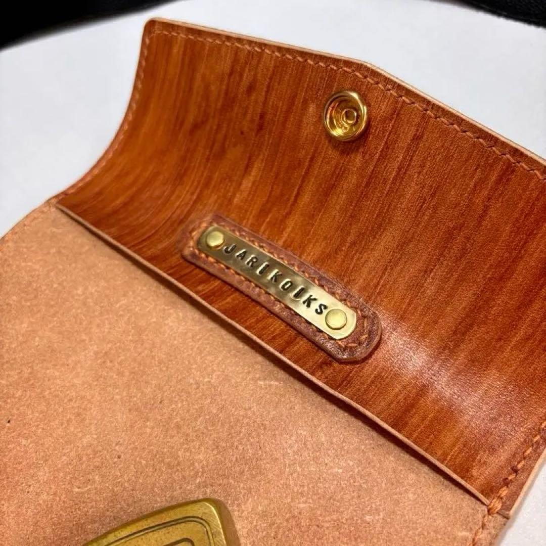 ◎木目の美しい柿渋染め.三つ折りシャグポーチ◎