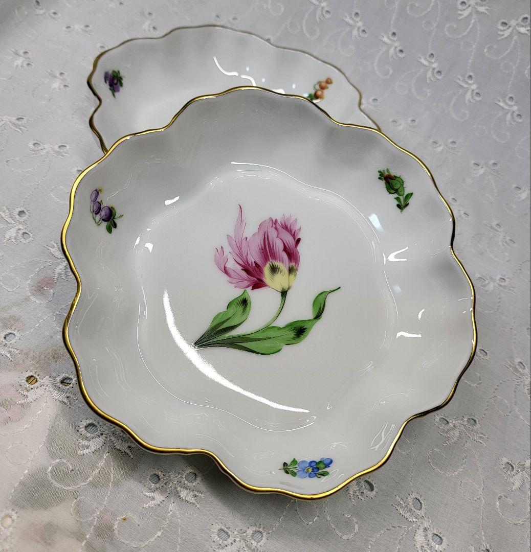未使用近✨ヘレンド バコニーの春 ピンクのチューリップ クッキーボウル 小皿