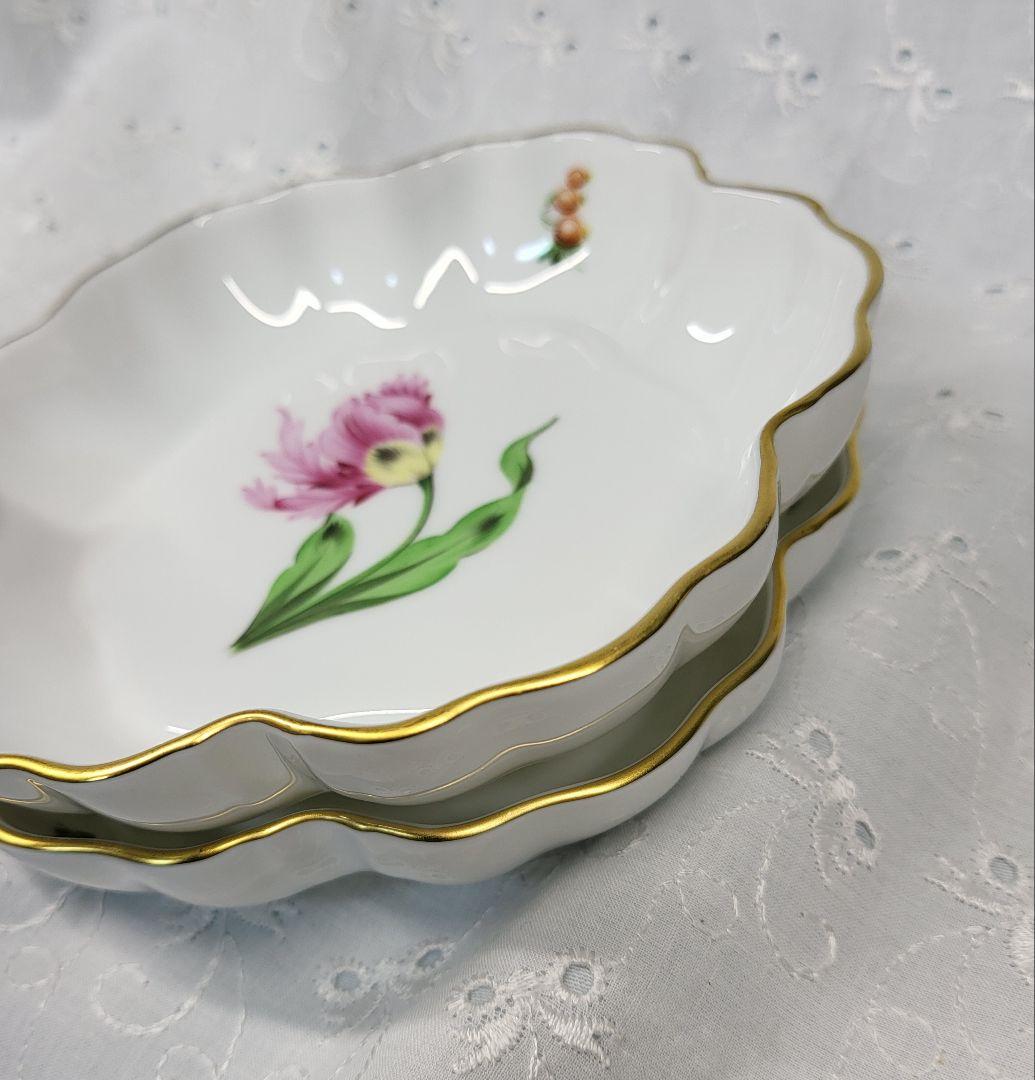 未使用近✨ヘレンド バコニーの春 ピンクのチューリップ クッキーボウル 小皿