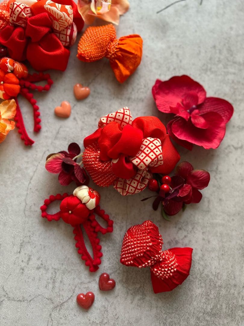 七五三　七五三髪飾り　ヘッドドレス　着物髪飾り　　双子ちゃんや姉妹set 077