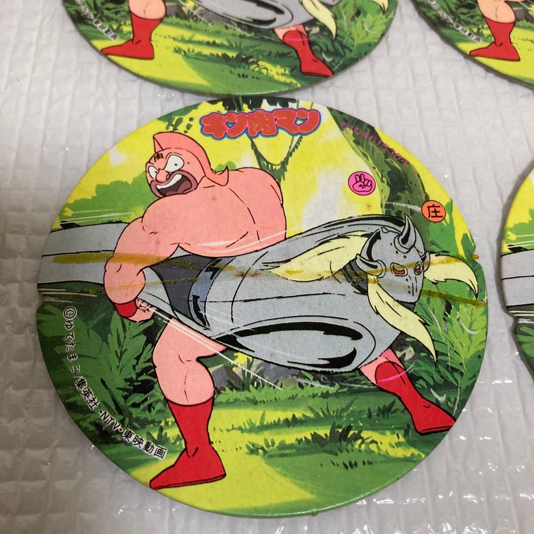 TS60 昭和レトロ キン肉マン メンコ 当時物 36枚セット 輪ゴム跡あり