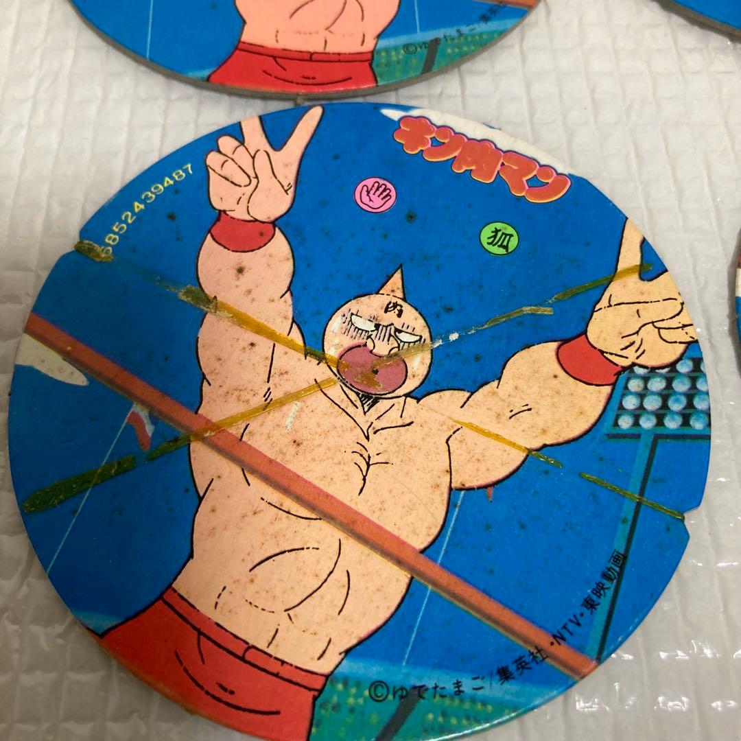 TS60 昭和レトロ キン肉マン メンコ 当時物 36枚セット 輪ゴム跡あり