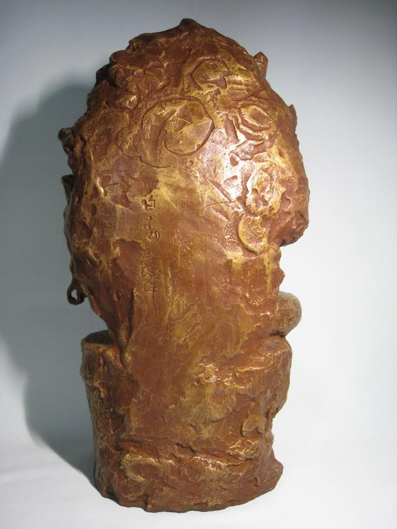 彫刻界巨匠　北村西望【不動明王　百寿　西望作】共箱　高さ約49㎝　ブロンズ製