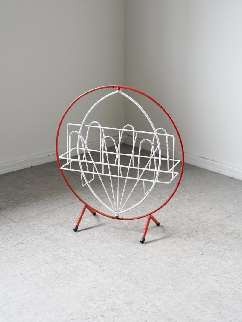 vintage アイアン 回転マガジンラック スペースエイジ・ポストモダン