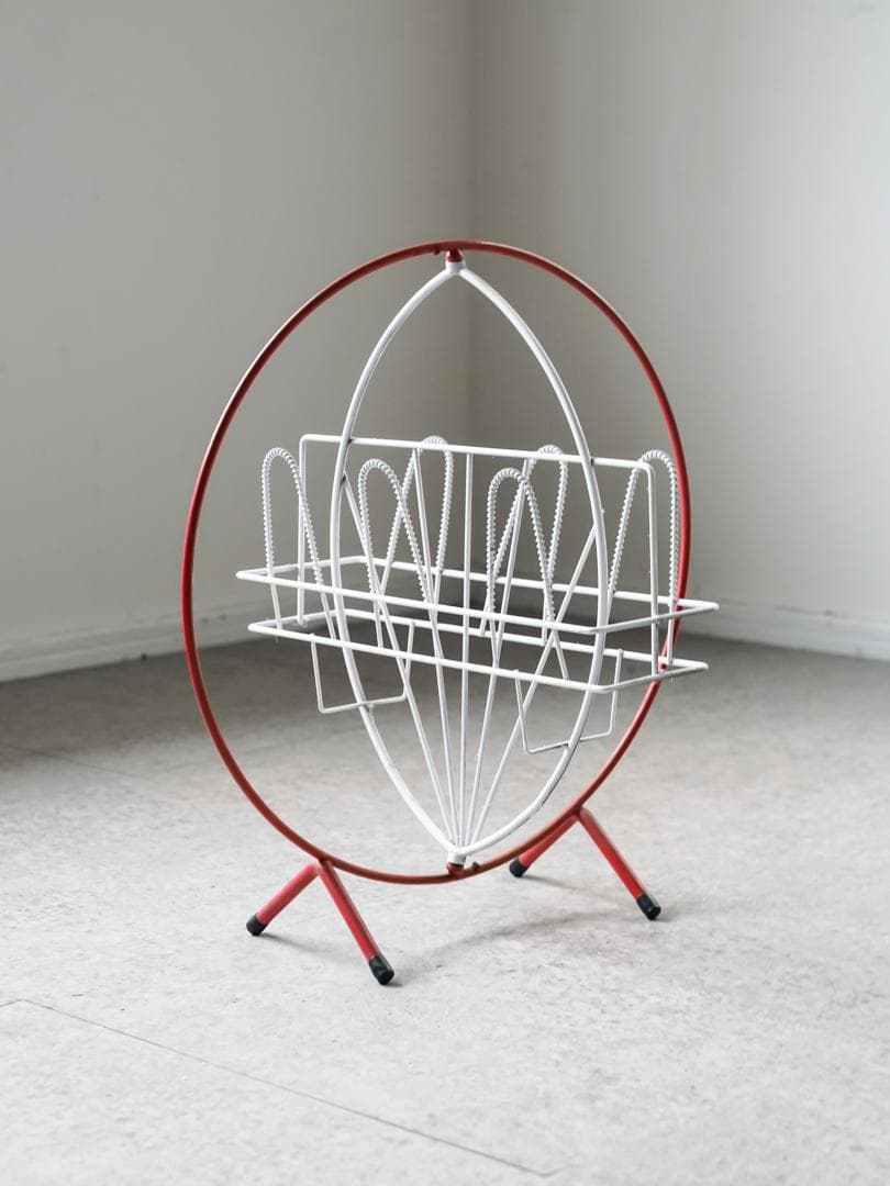 vintage アイアン 回転マガジンラック スペースエイジ・ポストモダン