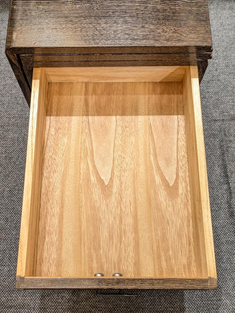 折り畳み式 文机 座机 引き出し 3段 小物入れ 和家具 木製 書斎机 古民具