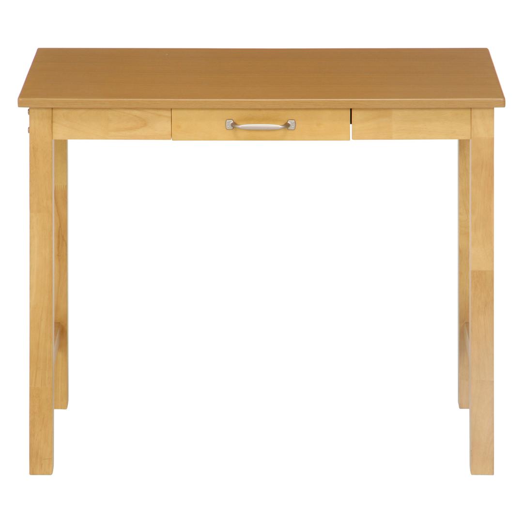 引出し付きシンプルデスク 幅90cm ナチュラル
