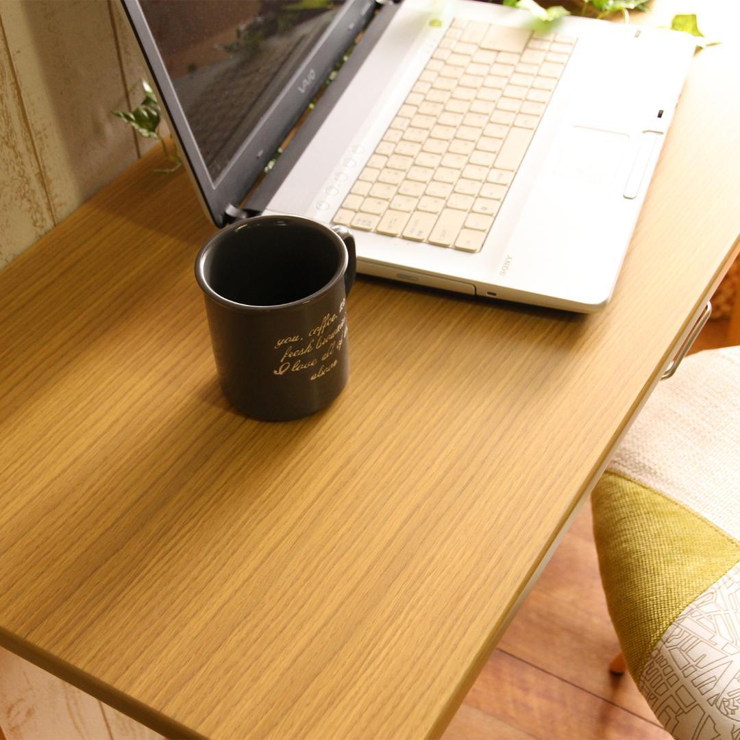 引出し付きシンプルデスク 幅90cm ナチュラル