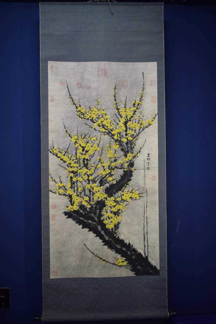 不詳/作者不詳/黄梅図/中国画/大幅/布袋屋掛軸HK-48