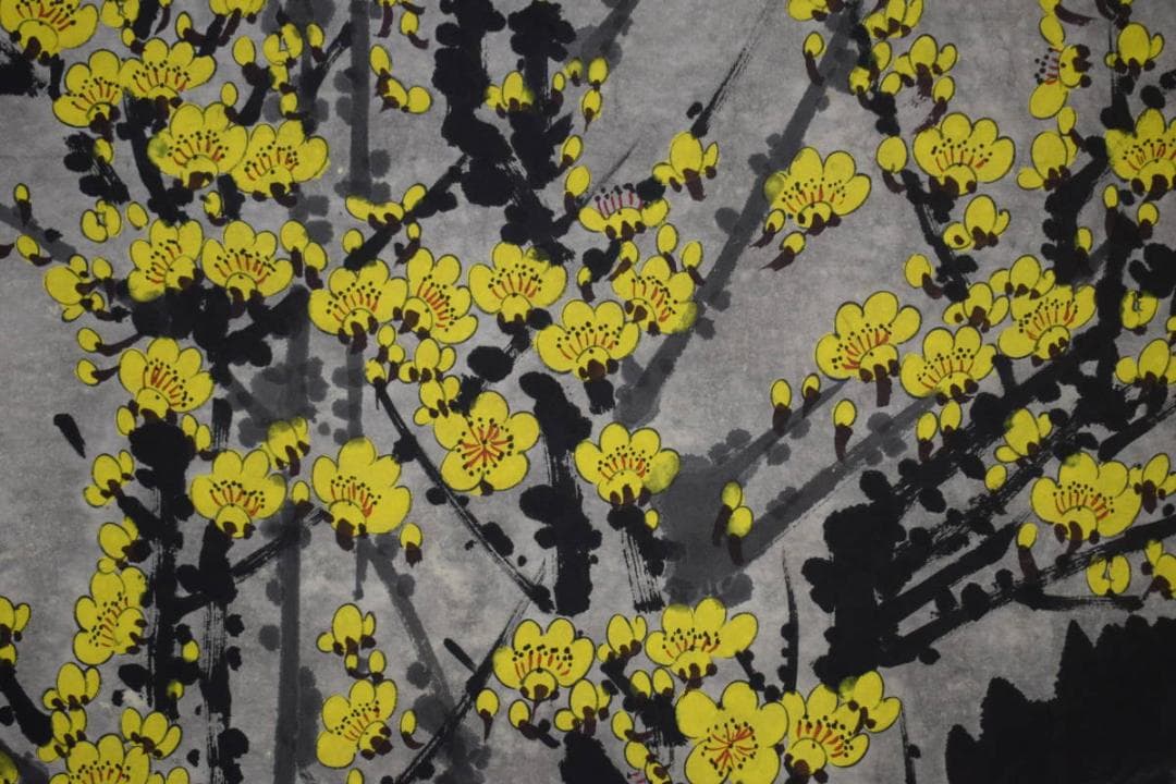 不詳/作者不詳/黄梅図/中国画/大幅/布袋屋掛軸HK-48