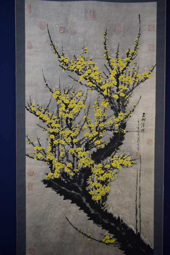 不詳/作者不詳/黄梅図/中国画/大幅/布袋屋掛軸HK-48