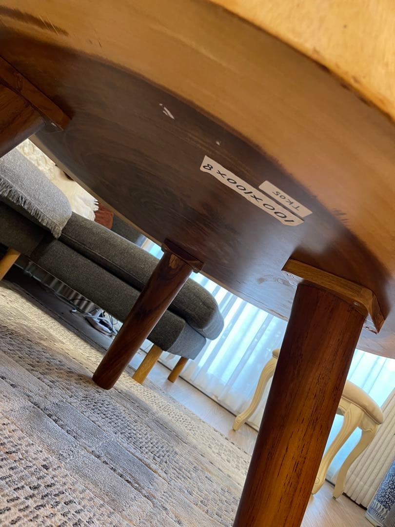 新品輸入品　高級　モンキーポッド一枚板 輪切りテーブル　モンキーポッド　TK05