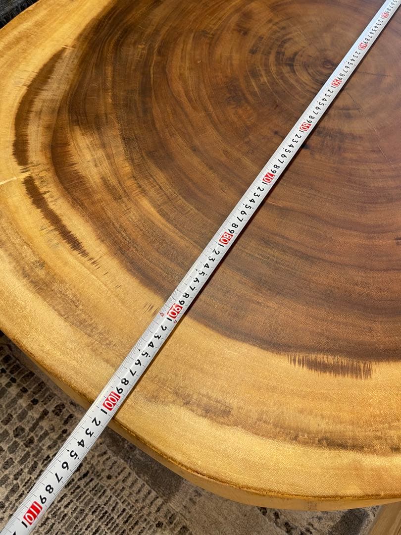 新品輸入品　高級　モンキーポッド一枚板 輪切りテーブル　モンキーポッド　TK05