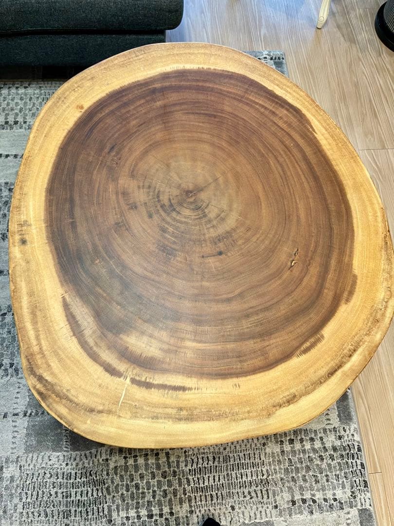 新品輸入品　高級　モンキーポッド一枚板 輪切りテーブル　モンキーポッド　TK05