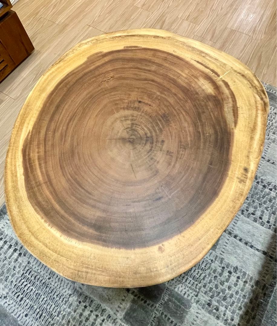 新品輸入品　高級　モンキーポッド一枚板 輪切りテーブル　モンキーポッド　TK05