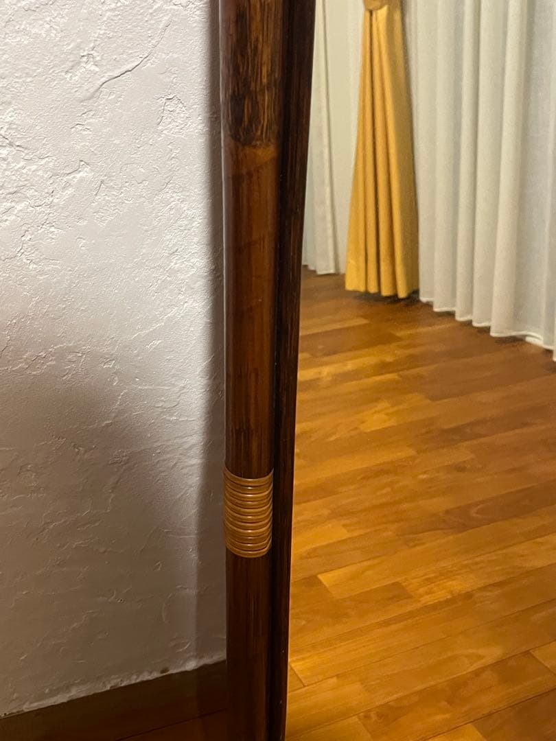 ヴィンテージミラー　壁掛けミラー 鏡 姿見　ラタン