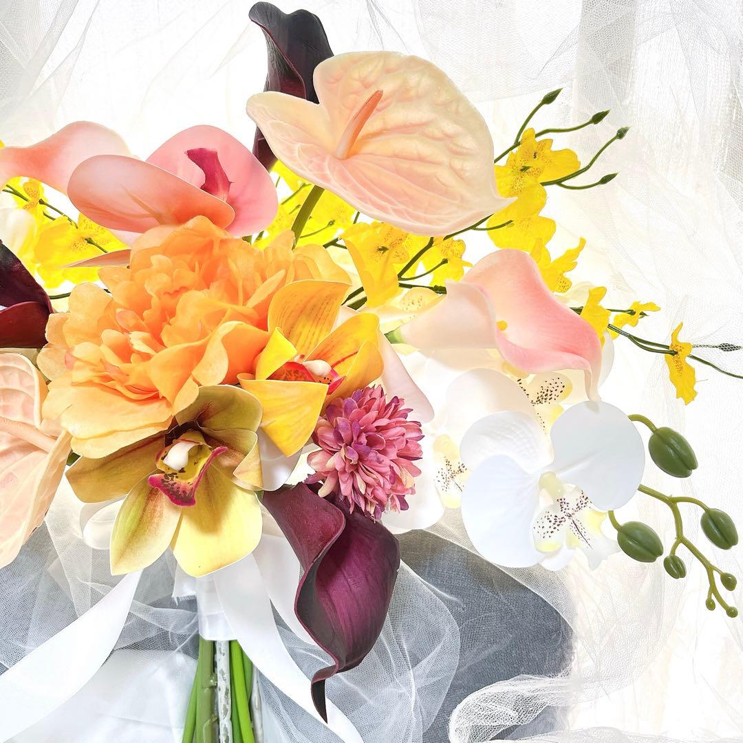 アーティフィシャルフラワーブーケ　ウェディングブーケ 結婚式 ブライダル 前撮り