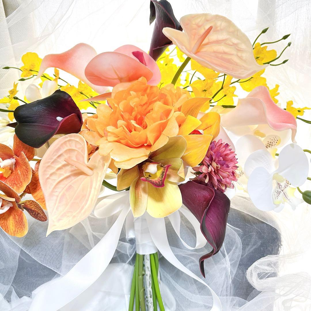 アーティフィシャルフラワーブーケ　ウェディングブーケ 結婚式 ブライダル 前撮り