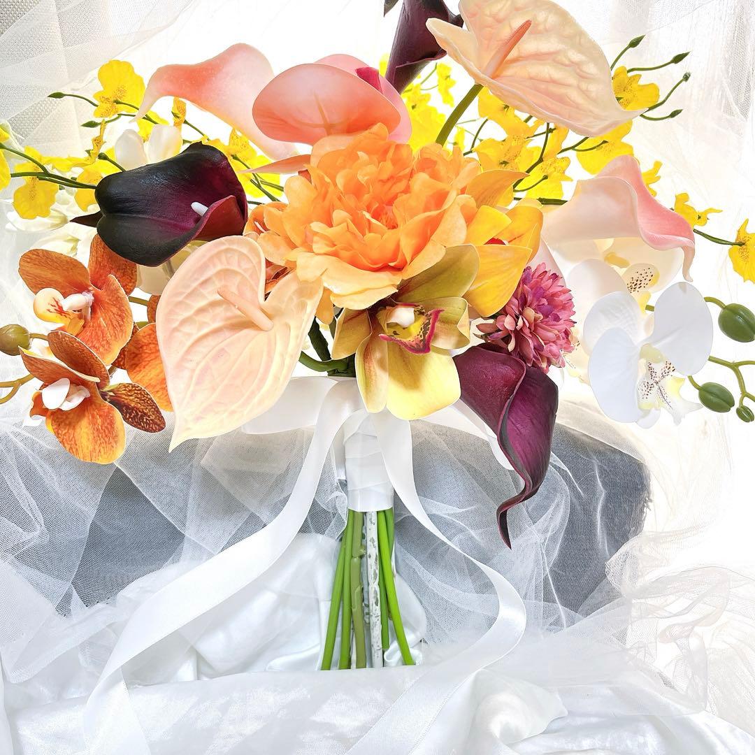 アーティフィシャルフラワーブーケ　ウェディングブーケ 結婚式 ブライダル 前撮り