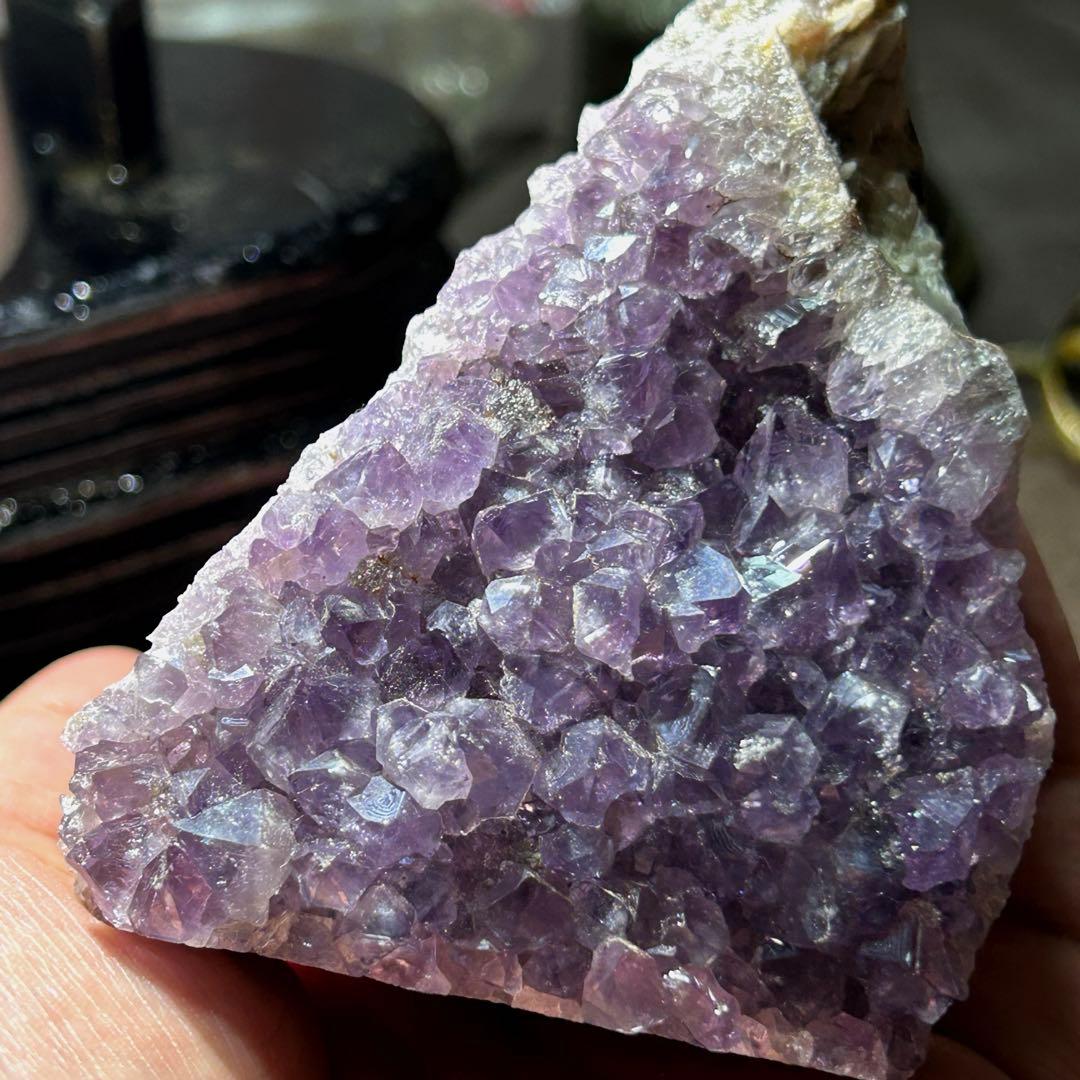 ☆高級品！福運大黒秘宝⑨！開運！アメジスト　クラスター　原石　置物