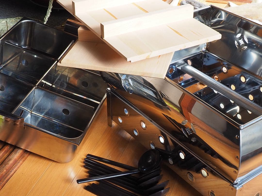 涌井工業(ワクイ) プロパンガス直火式おでん鍋 5尺450mm 6ツ仕切