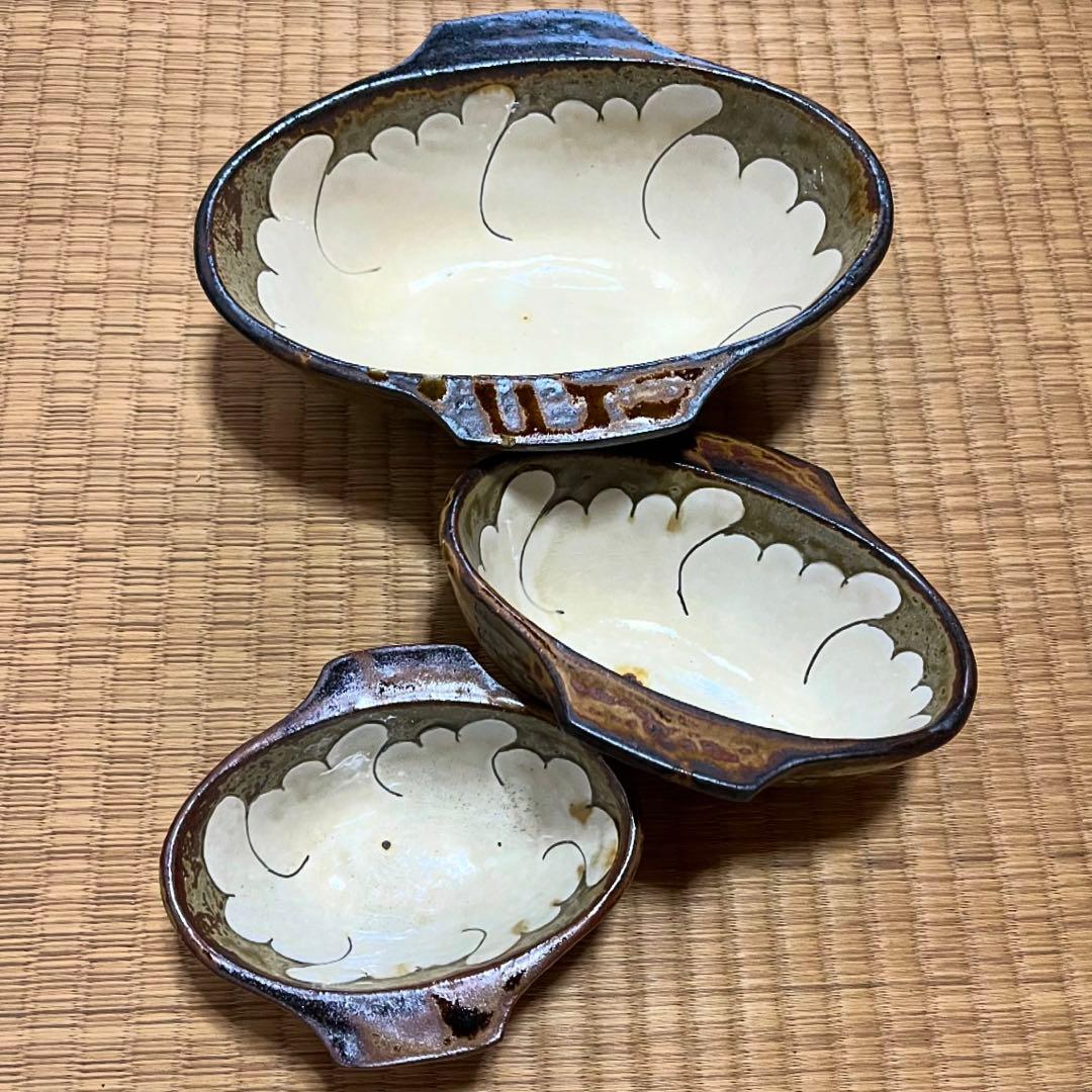 岩井窯山本教行黄釉掻落角皿新品未使用限定即完売釉薬貫入民藝出雲島根スリップウェア