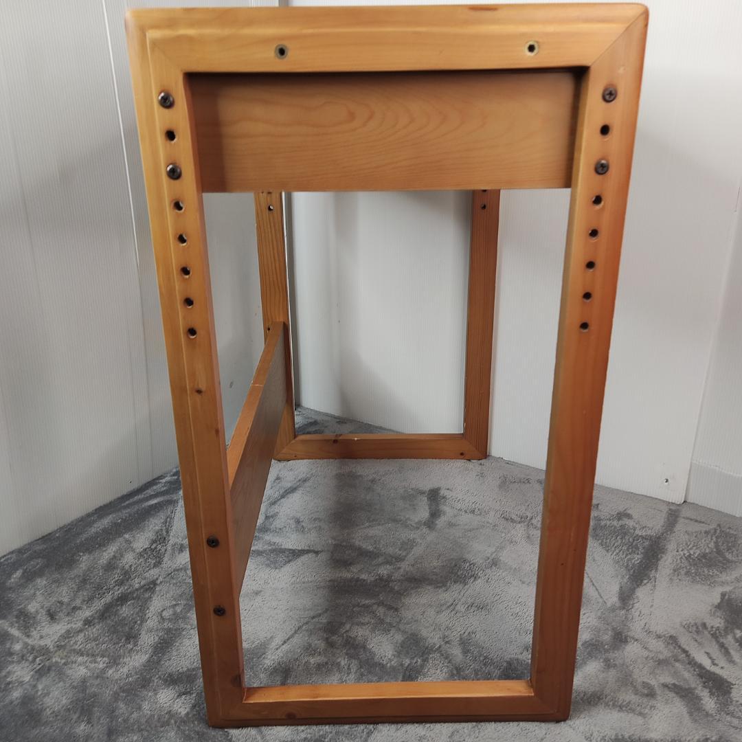 木製　高さ調整可能　学習机　作業台　ワークデスク　幅69 奥行44 高さ79