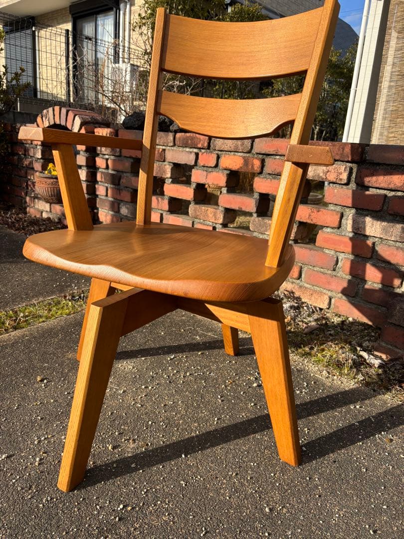 【美品】飛騨産業 キツツキ 回転アームチェア SQ215AT ヴィンテージ