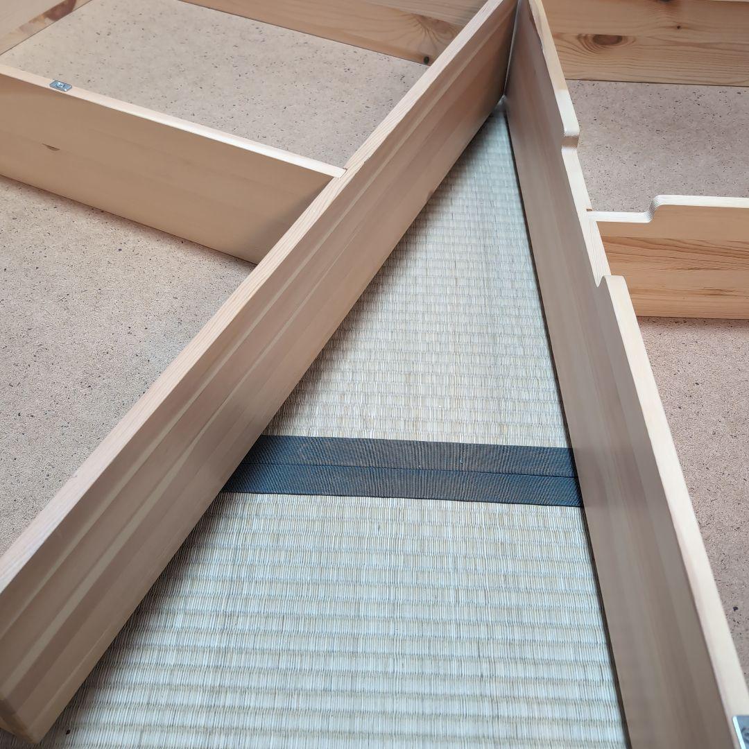 パイン材　ベッド下収納ボックス　仕切り付き　蓋付　3個セット