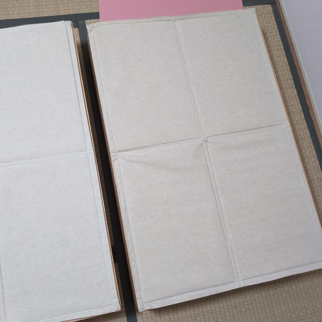 パイン材　ベッド下収納ボックス　仕切り付き　蓋付　3個セット