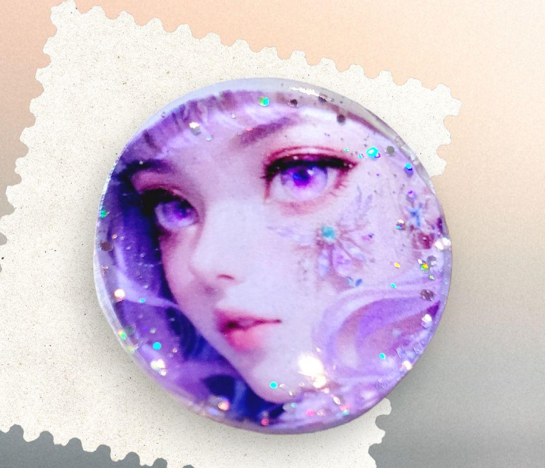 NO.450❤美女❤レジンヘアゴム  ブローチ