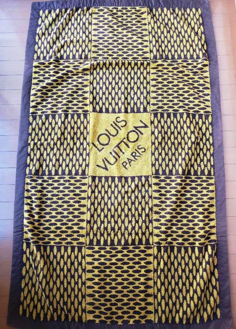 LOUIS VUITTON ブラン ケット タオル ラグ コットン 100% 綿