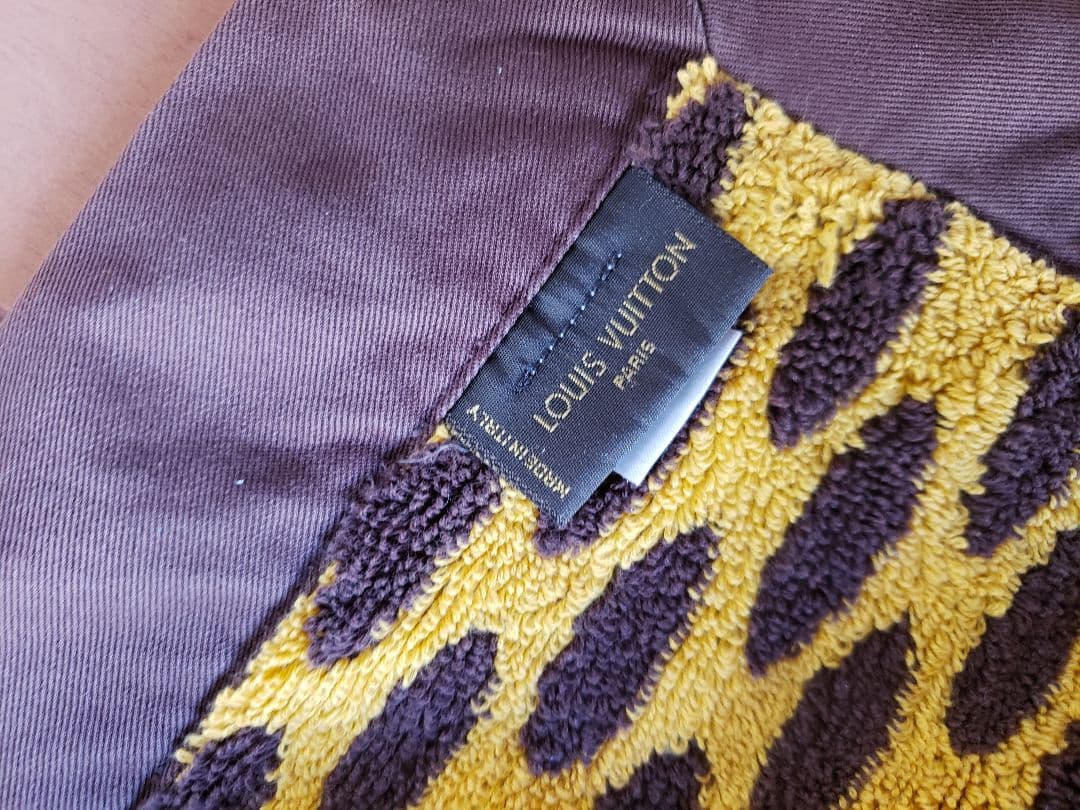 LOUIS VUITTON ブラン ケット タオル ラグ コットン 100% 綿