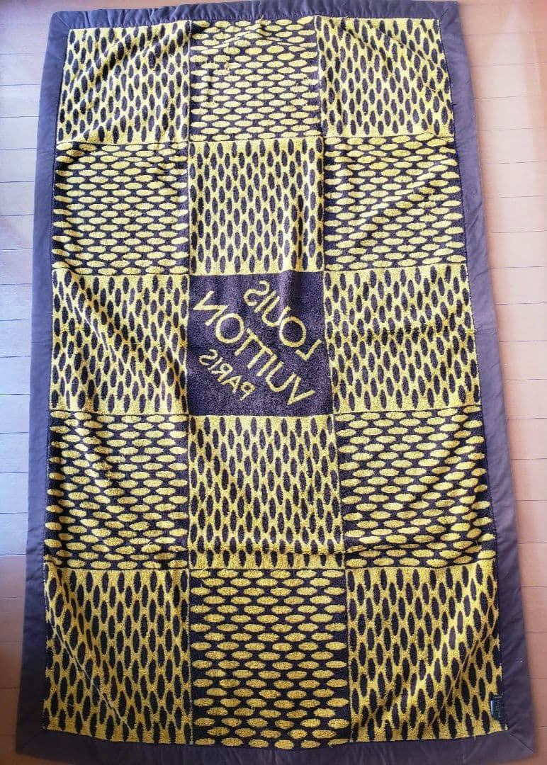 LOUIS VUITTON ブラン ケット タオル ラグ コットン 100% 綿