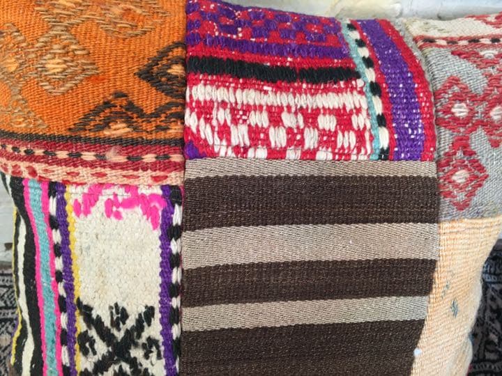 ビンテージラグ　トルコラグ　オールドキリム　クッションカバー　パッチワーク♯15