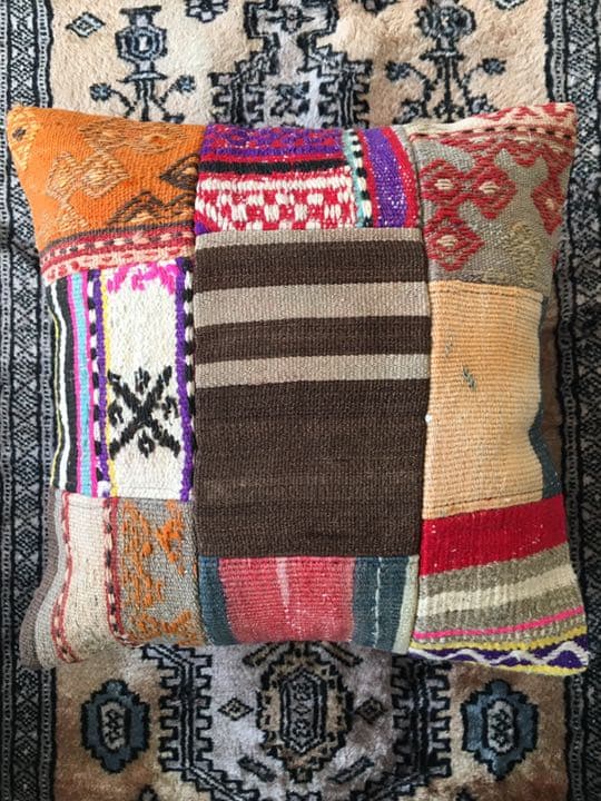 ビンテージラグ　トルコラグ　オールドキリム　クッションカバー　パッチワーク♯15