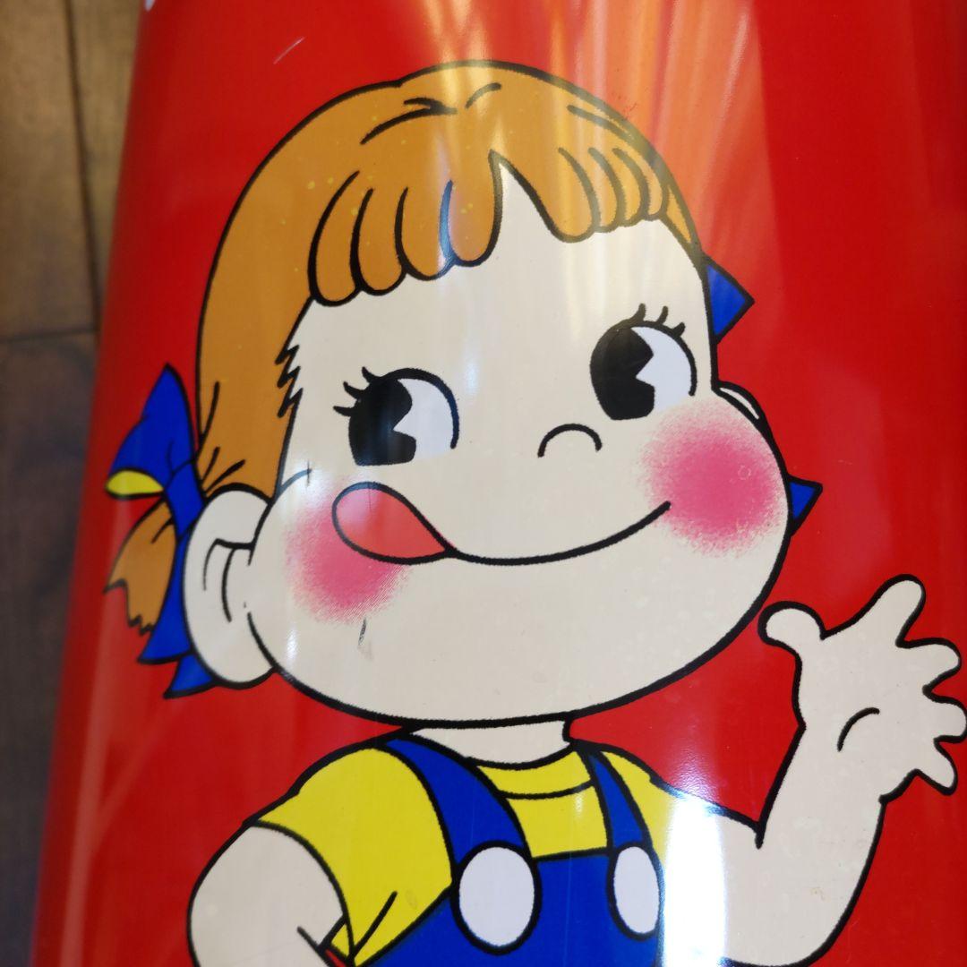 不二家ペコちゃん　ブリキ缶ゴミ箱　昭和レトロ