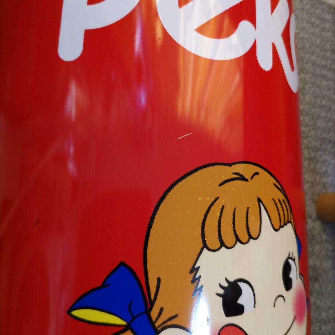 不二家ペコちゃん　ブリキ缶ゴミ箱　昭和レトロ