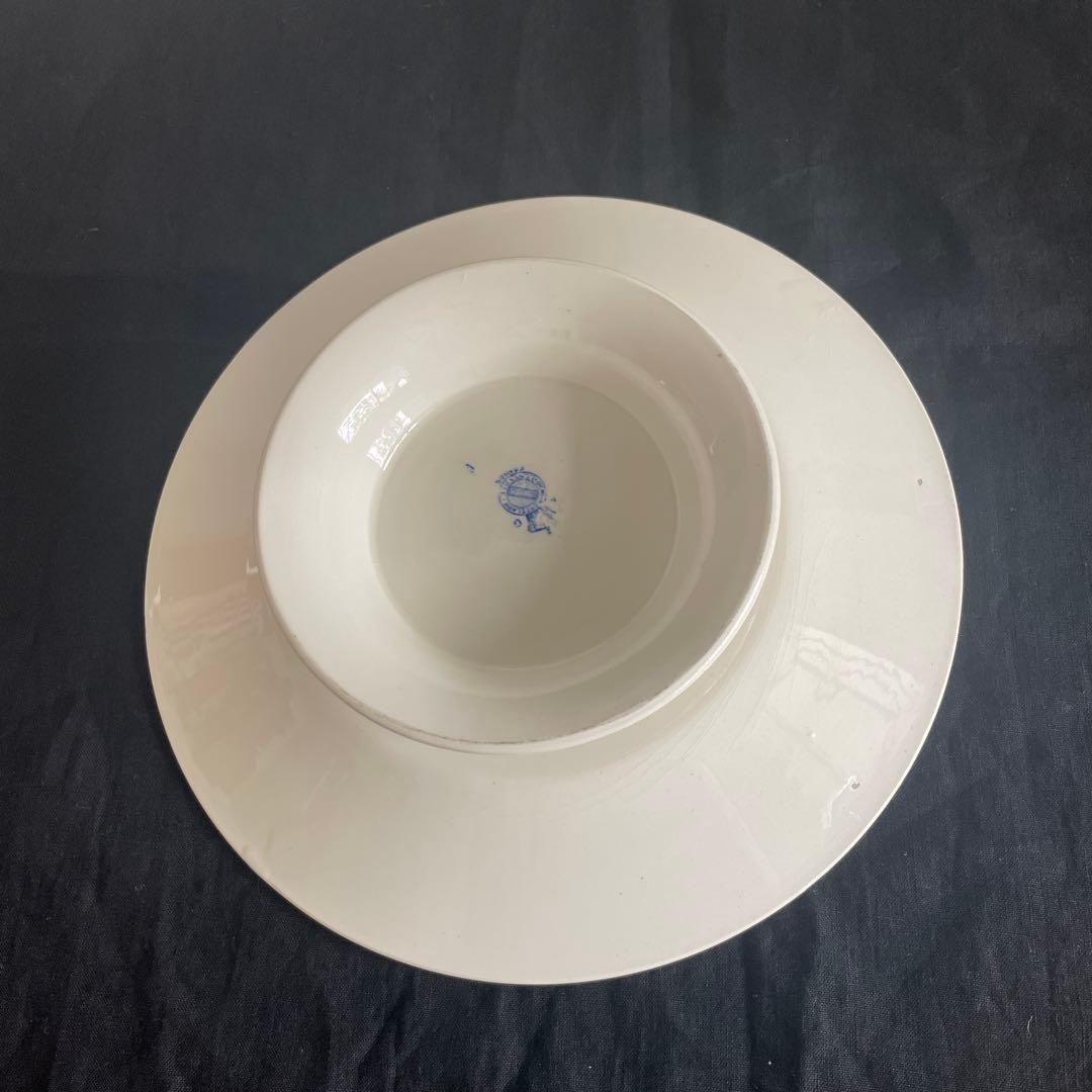 リュネヴィル窯　ロレーヌ十字　コンポティエ　アンティーク　皿　フランス