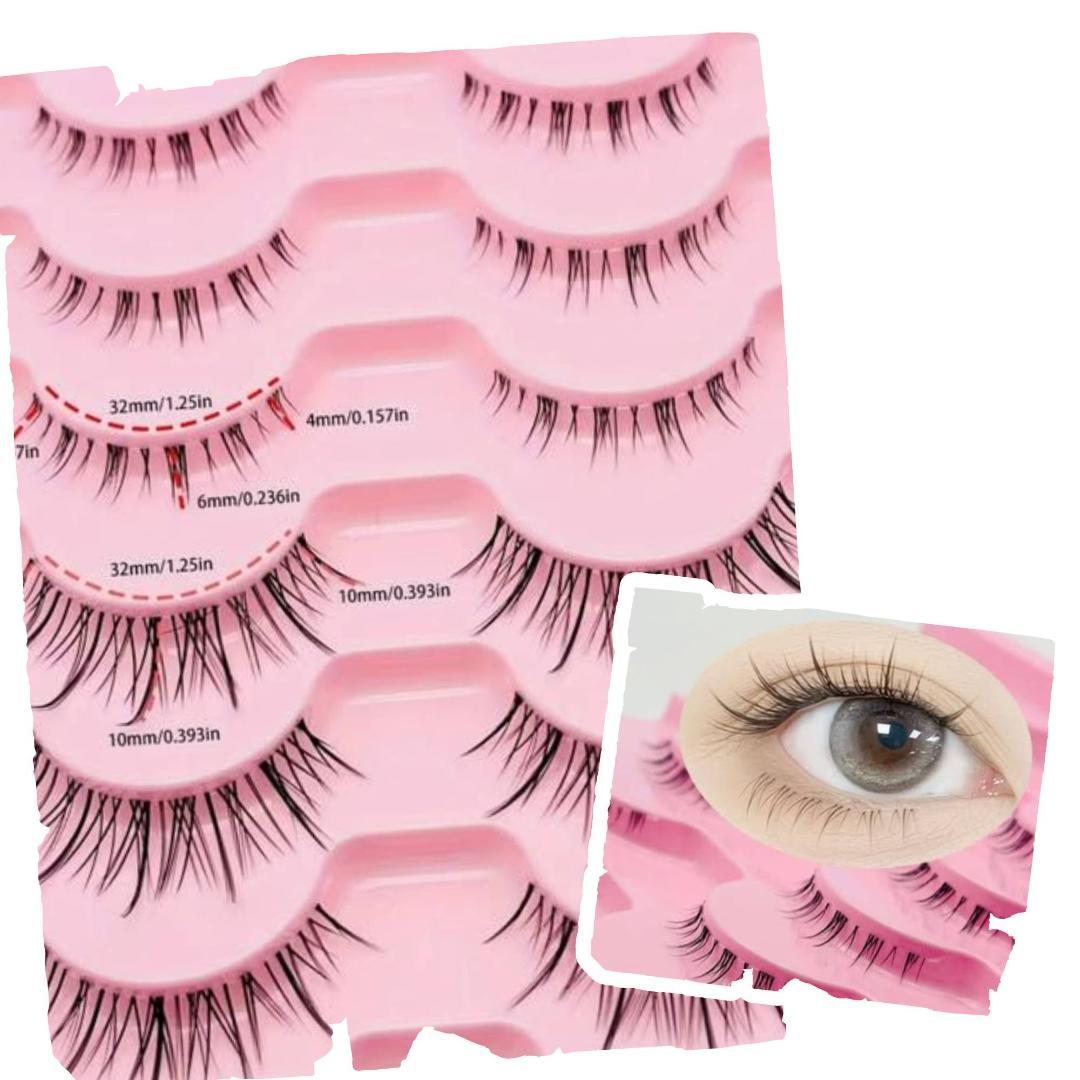 つけまつ毛 上下セット B フェイクミンク 3D ブラック 自然なカール 黒 Ⅱ