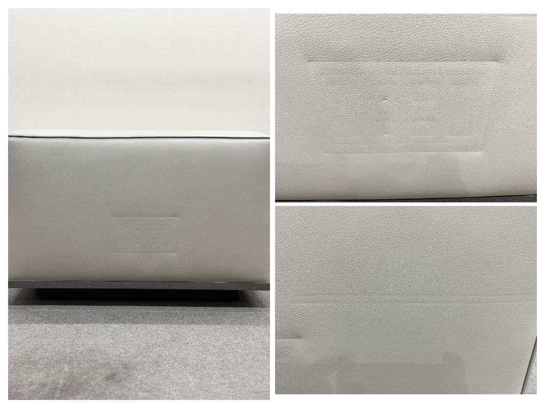 Minotti/ローレンス　システムソファ&オットマン　レザー　グレー/ベージュ